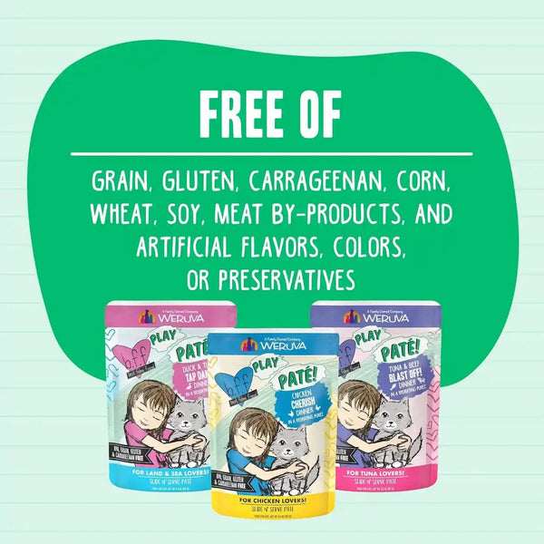 Weruva B.F.F. Play - Best Feline Friend Paté Lovers, Aw Yeah!, Paté Partay! Variety Pack, 3Oz Pouch (Pack of 12)7
