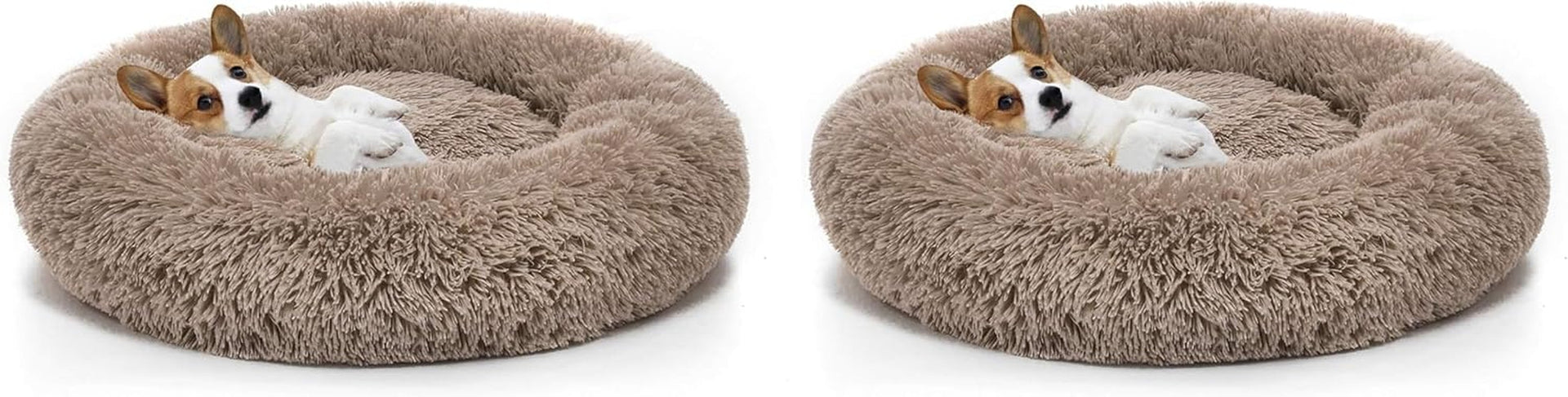 mixjoy-orthopedic-dog-bed-comfortable-donut-cuddler-round-pet-beds-ultra-soft-washable-dog-and-cat-cushion-20-23-30-23-brown