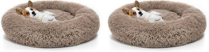 MIXJOY Orthopedic Dog Bed Comfortable Donut Cuddler round Pet Beds Ultra Soft Washable Dog and Cat Cushion (20''/23''/30'') (23'', Brown)15