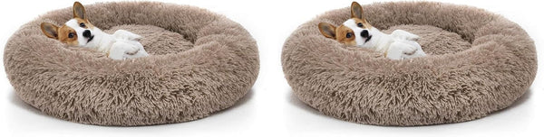 MIXJOY Orthopedic Dog Bed Comfortable Donut Cuddler round Pet Beds Ultra Soft Washable Dog and Cat Cushion (20''/23''/30'') (23'', Brown)15