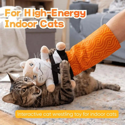 KARATE KITTY Cat Wrestling Glove & Puppet Toy with Arm Sleeve | Interactive Boxing Cat Toy with Arm Sleeve, Puppet-Style Motion, Crinkle Ears and Catnip Pocket for Active Indoor Play8