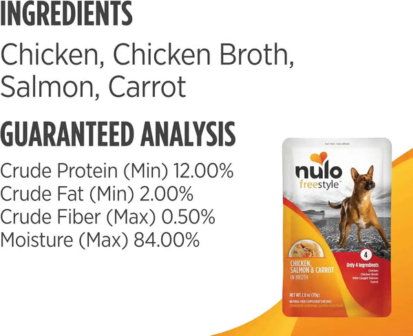 Nulo Freestyle Variety Flavor Real Meat Grain-Free Premium Puppy & Dog Food Topper, 2.8 Ounce (Pack of 6)4