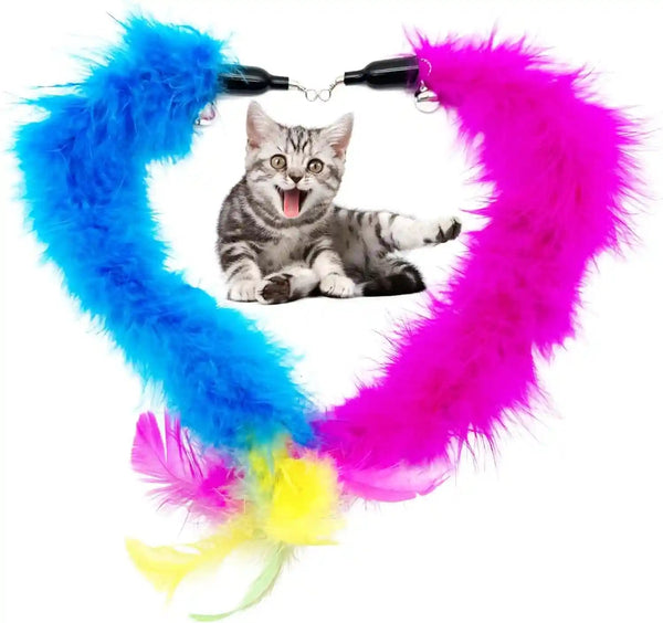 Cat Feather Toys Refill, 16 Pieces Cat Wand Replacement Feathers Toy for Indoor Cats6