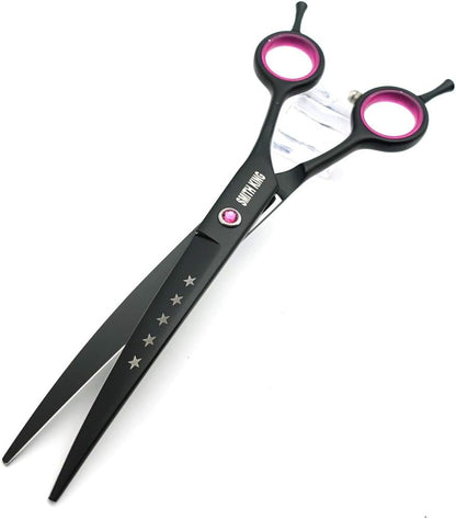7.0 Inches Professional Dog Grooming Scissors Set Straight & Thinning & Curved & Chunkers 4Pcs in 1 Set (With Comb)8