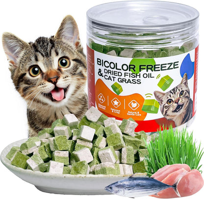 Freeze-Dried Cat Grass Treats with Premium Gourmet Blend - Natural Hairball Control & Gut Health Support for Cats (Chicken Breast Formula, 1.76 Oz)7