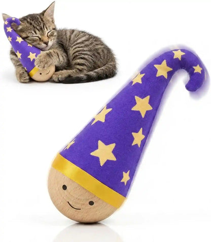 Lulu'S World Solid Wood Wobbler Cat Toy with Catnip for Cats | Cat Punching Bag,360° Irregular Motion, Noiseless Physical Drive, Hardwood Construction, Rounded Finish1
