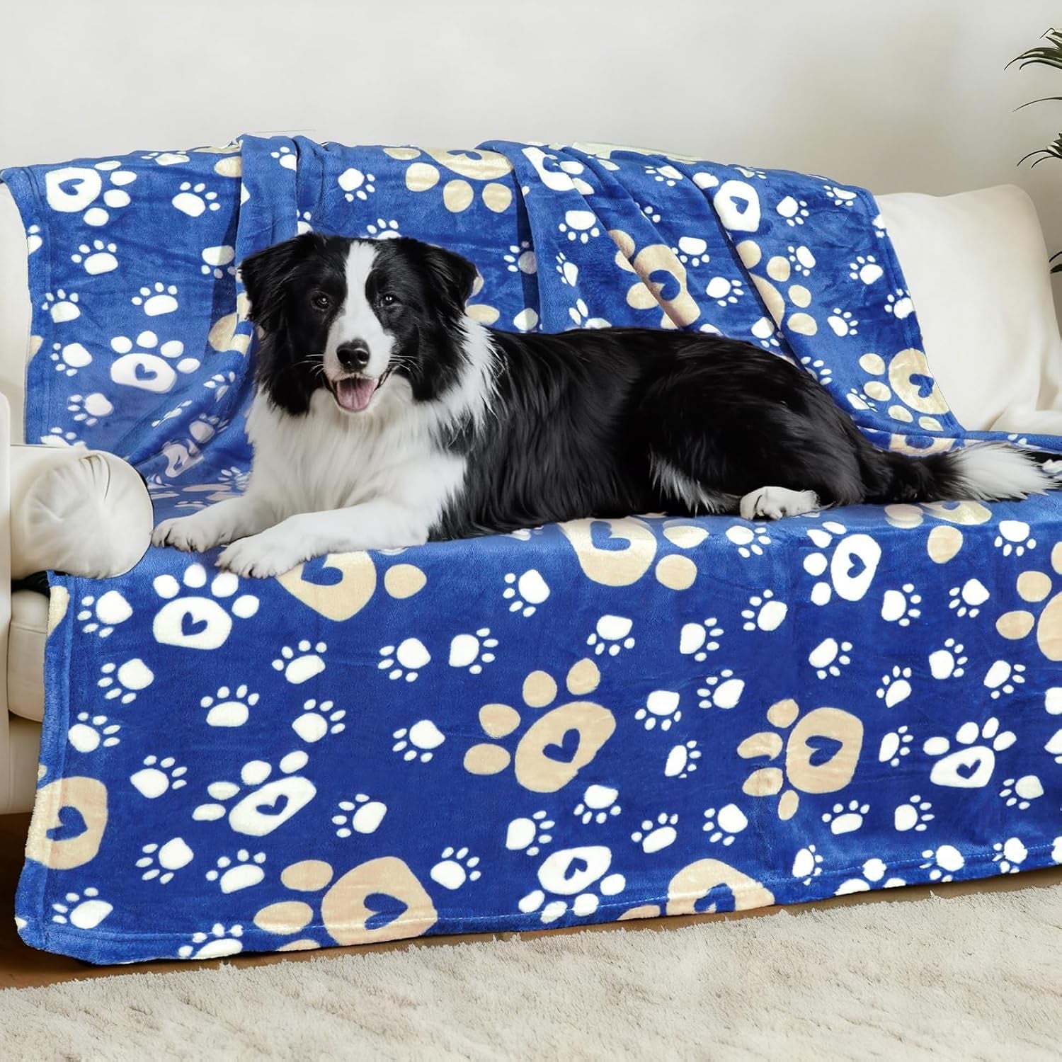 rezutan-blanket-for-large-dogs-cat-flannel-washable-soft-pet-mat-throw-cover-for-kennels-beds-sofas-furniture-protection-cute-paw-pattern-black-50x40-inch