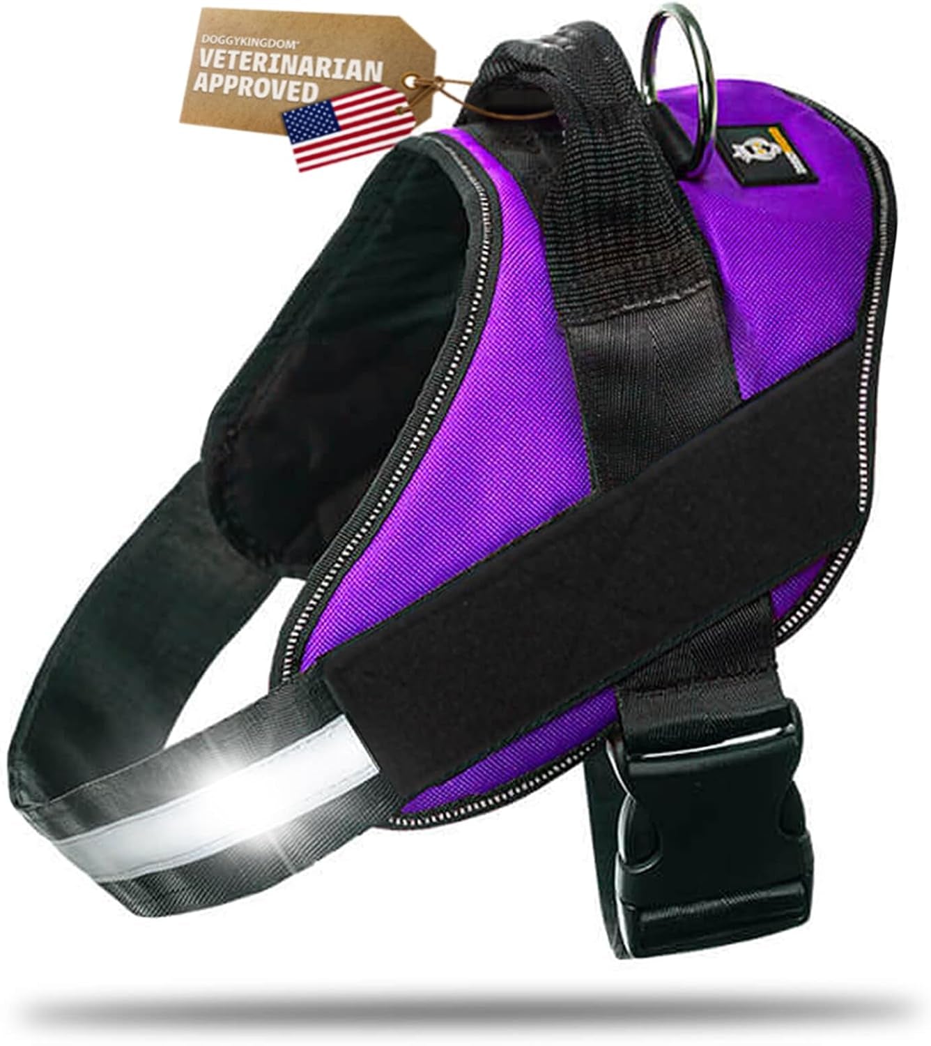 doggykingdom-no-choke-dog-harness-with-handle-and-patch-panels-adjustable-reflective-dog-vest-for-small-sized-dog-blue-s