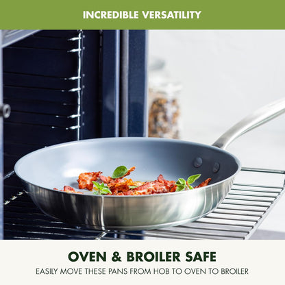 Treviso 10 Piece Cookware Set, Non-Toxic Pfas-Free Stainless Steel Ceramic Nonstick Coating, Induction Suitable, Pots, Pans Lids, Sauté & Saucepans, Multi Clad, Dishwasher & Oven Safe6