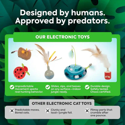 Smartykat Hidden Hijinks Toy for Indoor Cats & Kittens, Electronic Interactive Motion Toy, Featuring Teaser Wand, plus Replaceable Batteries Included4