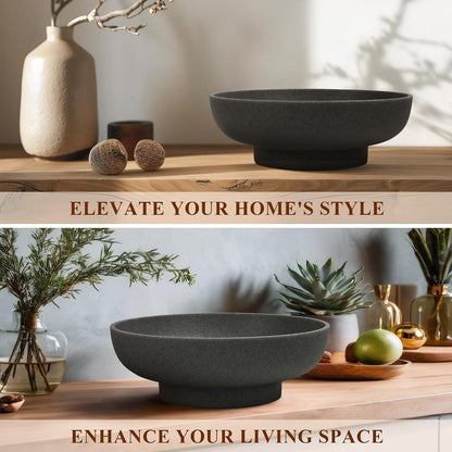 Decorative Resin Bowl, Large Fruit Bowl, Artificial Stone Black | Perfect for Kitchen Counters, Coffee Tables, and Entryways. Use for Fruit Display, Key Storage, or Stylish Home Decor Accents5