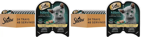 Sheba Perfect Portions Kitten Pate Wet Cat Food, Multipack, 2.6 Oz, 24 Ct | DHA for Brain Development, Vitamin E for Immunity, Real Meat, All Essential Amino Acids, Complete & Balanced, 48 Servings12