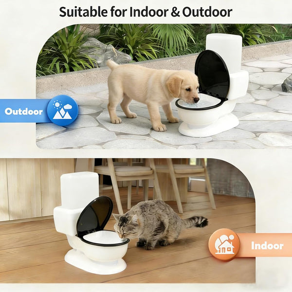 Cat Water Dispenser,Funny Toilet Shaped Pet Gravity Bowl, Easy Cleaning Automatic Cat Gravity Refilling Waterer with with Healthy Pets Water Station for Cats and Small/Medium Dog3