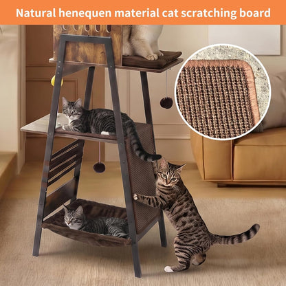 Cat Tree Tower, Large Multi-Level Cat Condo with Scratching Post, Vintage Brown5