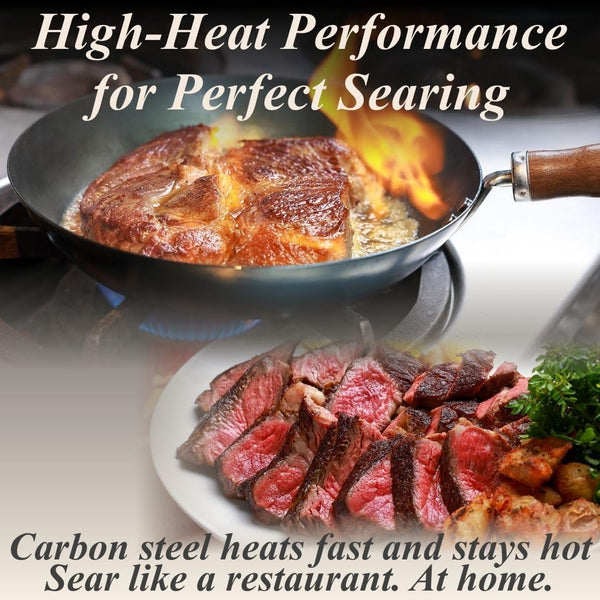 Crafted in Japan. Trusted by Chefs. Japanese Carbon Steel Frying Pan, 9.4 Inch – Precision-Formed, Pre-Seasoned & Lightweight, Chef-Designed for High-Heat Control (9.4 Inches)5
