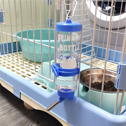 2PCS 8.45 Oz No Drip Small Animal Water Bottle, Cage Water Bottles for Small Pet/Bunny/Ferret/Hamster/Guinea Pig/Rabbit | Plastic, for Small Pet/Guinea Pig/Hamster/Bunny/Ferret/Rabbit, Hanging Wire & Buckle Included, Easy to Install, Yellow & Blue6