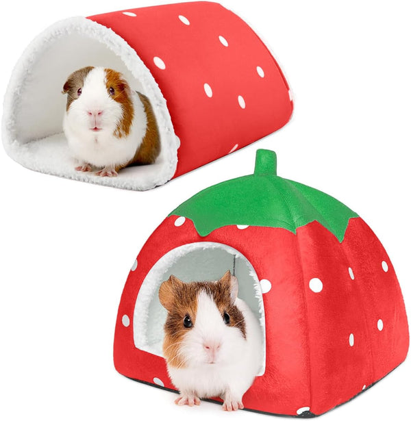 Guinea Pig Hideout with Tunnel, Washable Fleece House Bed | Chinchilla Hideaway, Enrichment Toys, and Cage Accessories for Ferret Hedgehog Small Animal7