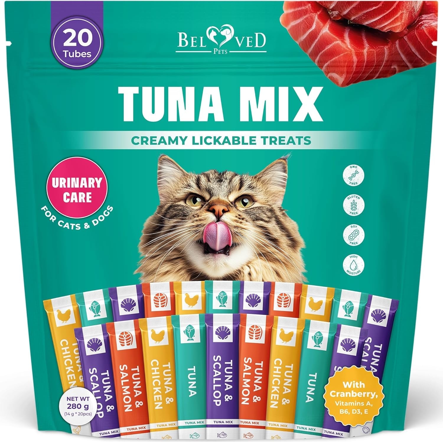 creamy-lickable-cat-treats-wet-food-squeeze-tubes-liquid-kitten-snacks-urinary-tract-care-skin-coat-health-multivitamin-treats-for-cats-small-dogs-lick-up-40-sticks-tuna-chicken-mix