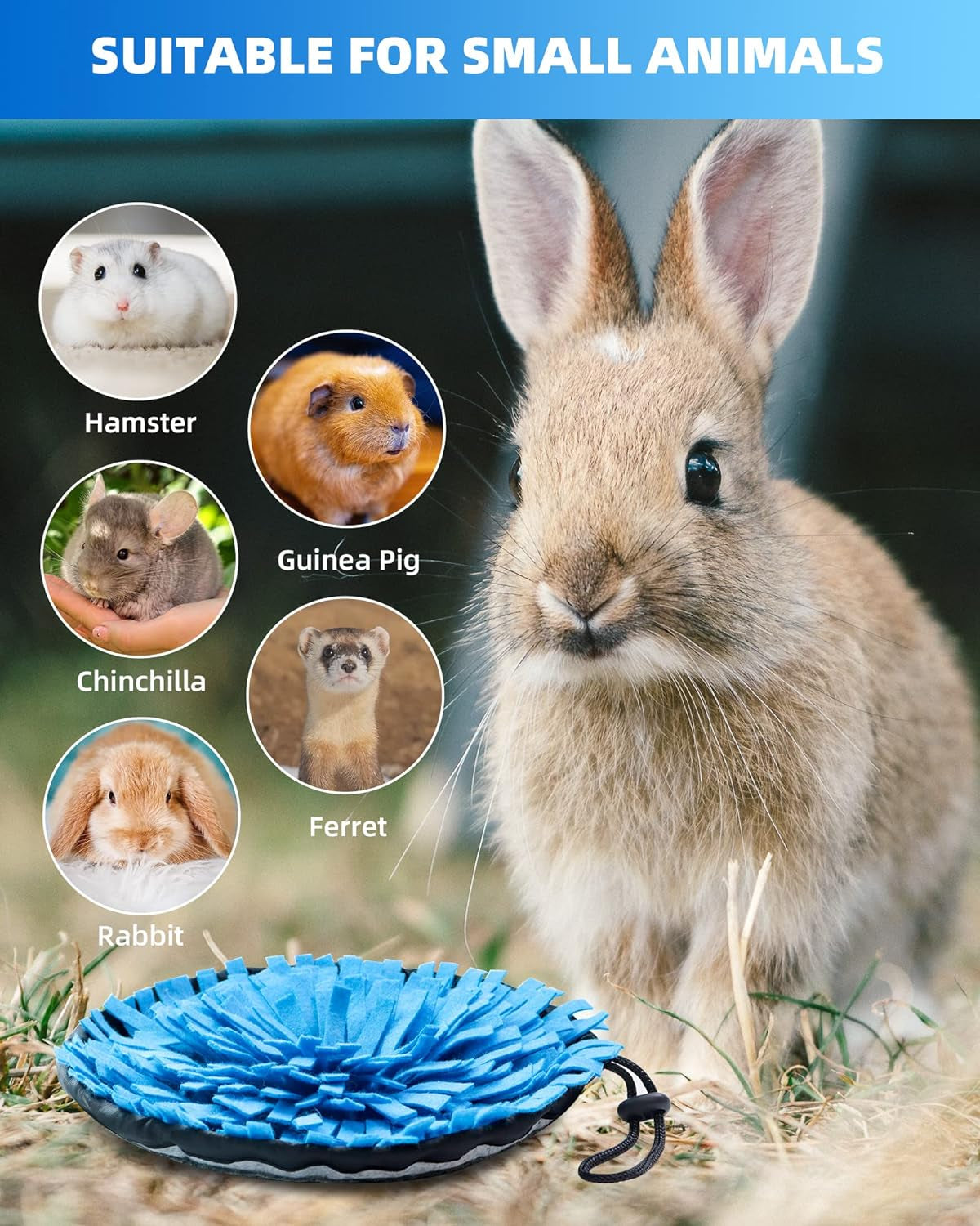rabbit-foraging-mat-interactive-feed-game-for-boredom-small-pet-puzzle-toy-ovmkov-9-44-x-9-44-polar-fleece-snuffle-pad-bed-nosework-feeding-mat-for-bunny-hamster-guinea-pigs-ferrets-chinchillas
