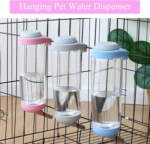 Dog Crate Water Bottle Dispenser - No Drip Cat Kennel Water Dispenser & Cage Water Feeder - Easy-To-Use Water Bottle for Dog Crate - Perfect for Keeping Your Pet Hydrated (Grey)-500Ml5