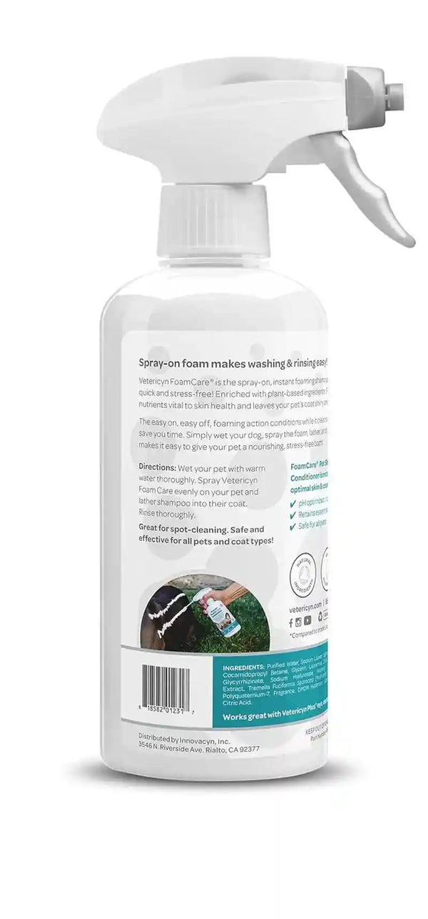 Vetericyn Foamcare Dog Shampoo and Conditioner - Instant Foaming, Spray-On Hypoallergenic Shampoo, Plant-Based Formula for Dogs and Cats. 16 Ounce3
