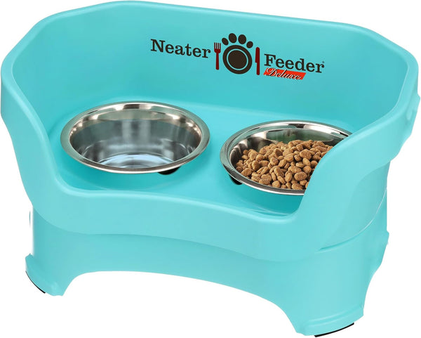 Neater Pet Brands Neater Feeder Deluxe Mess Proof Dog Bowls Elevated for Large Dogs over 40 Lbs, Made in USA, No Spill Raised Dog Food Bowl Stand Feeding Station, Food and Water Bowl Set, Black21