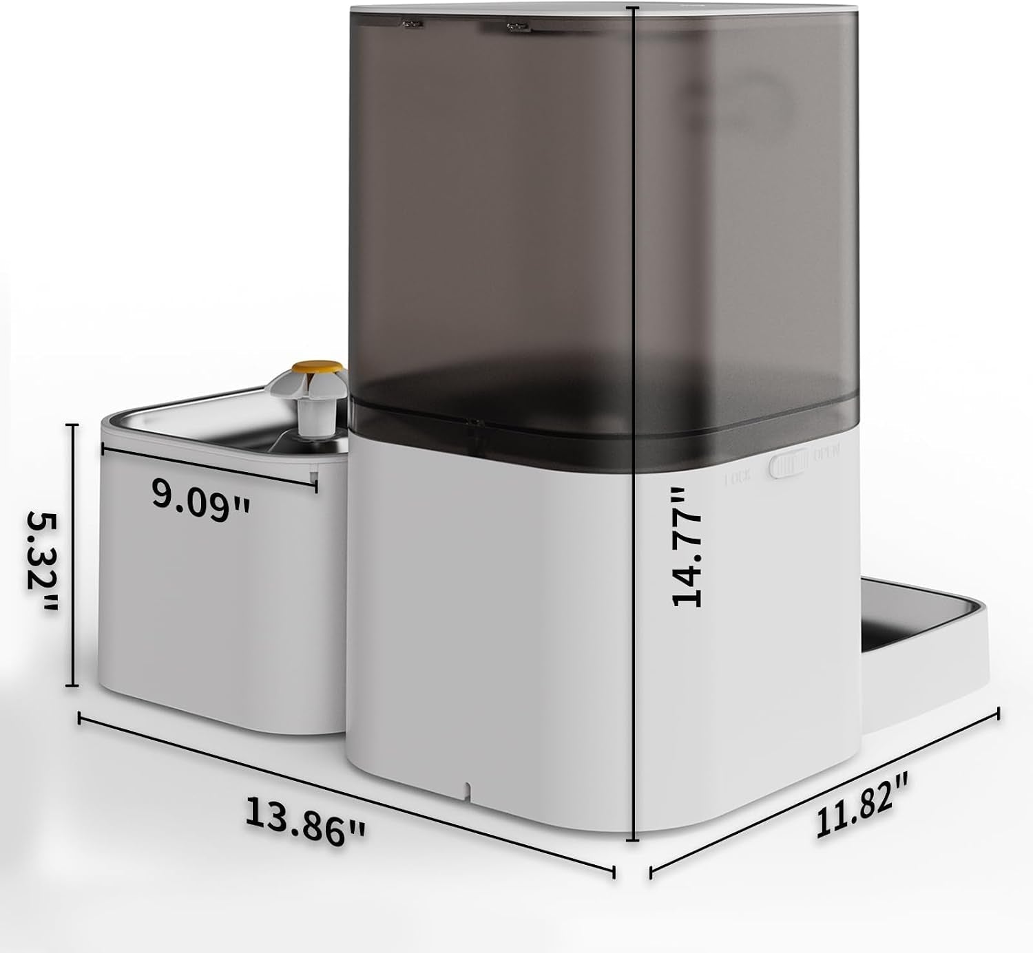 doel-5g-2-4g-wifi-automatic-cat-feeder-and-water-fountain-6l-24-cups-timed-dry-food-dispenser-for-2-5-weeks-with-app-remote-control-voice-for-small-medium-dog-puppy-kitten-white