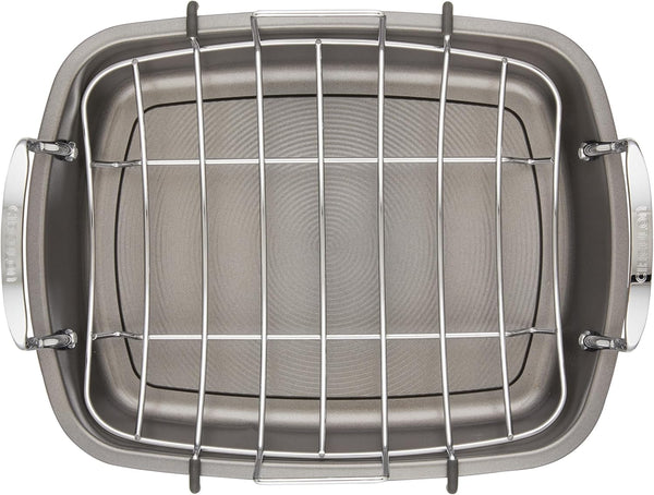 Total Bakeware Nonstick Roaster, Roasting Pan with Rack, 17-Inch X 13-Inch, Gray12