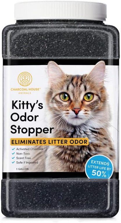 Kitty'S Odor Stopper - 4 Lbs of Activated Charcoal Cat Litter Box Odor Eliminator | Friendly Freshener | Unscented Deodorizer - Child Safe, Non-Toxic & Fresh | Extends Feline Litter Life1
