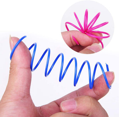 ISMARTEN Cat Spring Toy (60 Pack), Cat Kittens Toys Plastic Coil Spiral Springs for Swatting, Biting, Hunting, and Active Healthy Play (Random Color)4