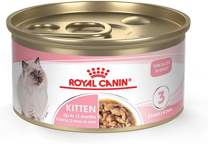 ROYAL CANIN Feline Health Nutrition Kitten Thin Slices in Gravy Cat Food, 3 Oz (Pack of 12) | for Growing Kittens, Tender Thin Slices, Savory Gravy Formula, Twelve Individual 3 Oz Cans11