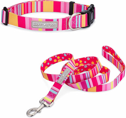 Lucky Love Dog - Easy Click Buckle Dog Collar with Leash Set Combo, Durable & Comfortable for Male & Female Dogs, Pet Collar for Medium Dogs, Secure Fit - Blackbird Combo, Medium76