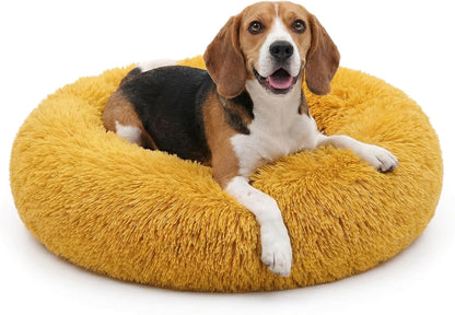 Small Calming Dogs Bed for Small Dogs Anti-Anxiety Machine Washable Fluffy Luxury Anti-Slip Waterproof Mute Base Warming Cozy Soft Pet Puppy round Bed15
