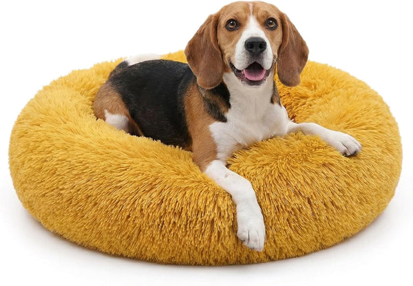 Small Calming Dogs Bed for Small Dogs Anti-Anxiety Machine Washable Fluffy Luxury Anti-Slip Waterproof Mute Base Warming Cozy Soft Pet Puppy round Bed15