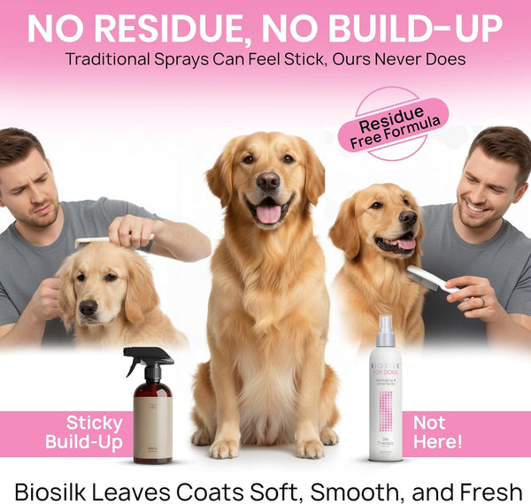 Biosilk for Dogs Silk Therapy Detangling and Shine Protecting Spray, Ph Balanced Leave-In Mist with Silk and Vitamins for Dematting, Paraben-Free, All Coats and Breeds, 8 Fl Oz | Ph-Balanced, Paraben-Free Leave-In Mist with Silk and Vitamins; Dematting Spray for All Coats and Breeds6