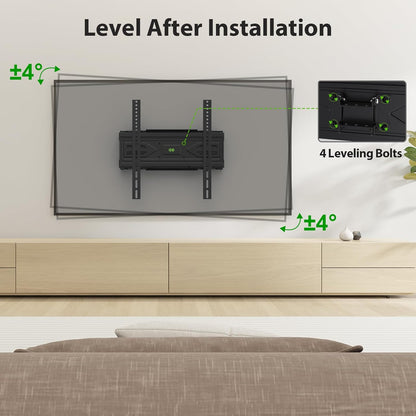 Full Motion TV Wall Mount for Most 32-70 Inch Tvs up to 99 Lbs, Wall Mount Bracket with Dual Articulating Arms, Swivel, Tilt, Max VESA 400X400Mm, TV Mount Fits 12”/16” Wood Studs4