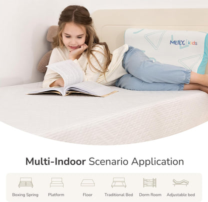 8 Inch Twin Mattress for Kids Green Tea Memory Foam Medium Firm | Bed in a Box, Green Tea Gel for Cool Sleep, Pressure Relief, Single Mattress for Daybed/Bunk/Individual, Certipur-Us, 75"X38"7