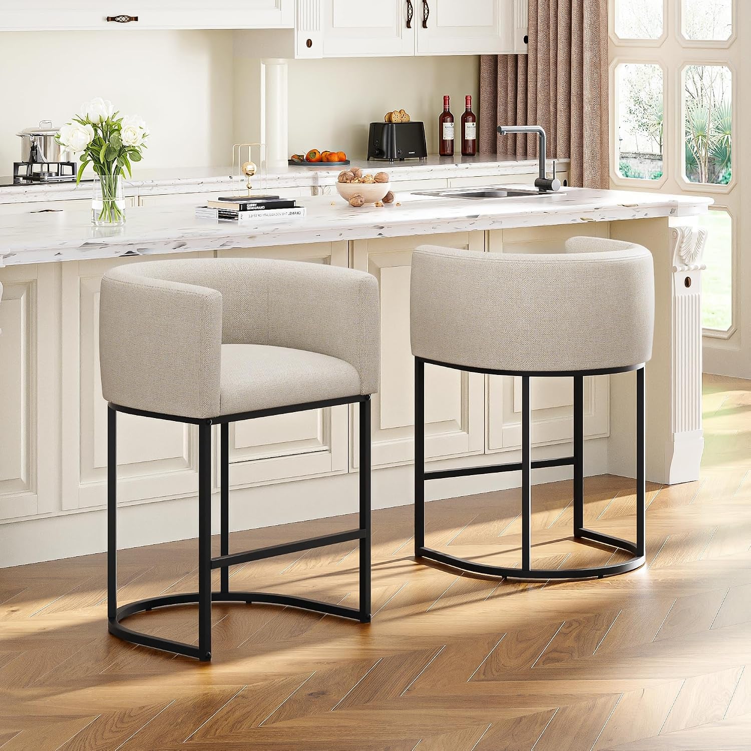 26-h-counter-height-bar-stools-set-of-2-modern-barrel-counter-stools-with-backrest-and-arms-linen-fabric-upholstered-accent-barstools-for-kitchen-island-support-450-lbs-beige