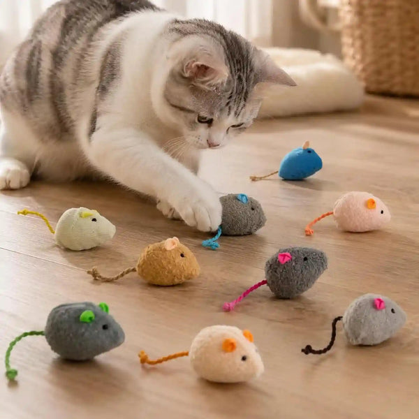 20-Pack Catnip Mouse Toys - Assorted Colors, Plush Mice with Catnip, Interactive Cat Toys for Indoor Kittens & Adults, Durable Cat Teaser Set5