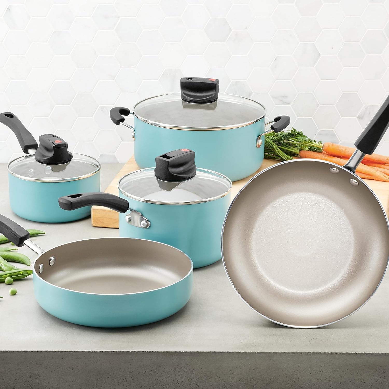 smart-control-nonstick-cookware-pots-and-pans-set-14-piece-aqua