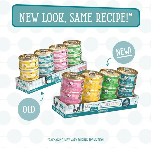 Weruva Cats in the Kitchen, Kitchen Cuties Variety Pack, Wet Cat Food, 3.2Oz Can (Pack of 12)2