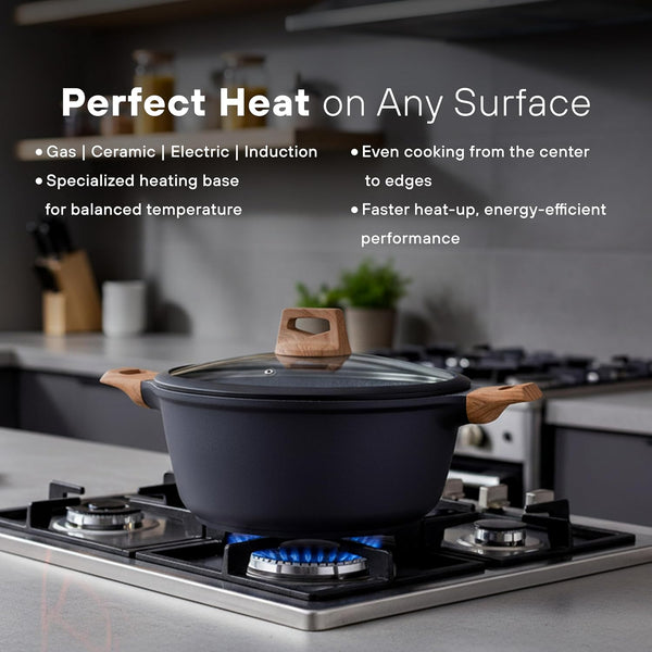 10Pcs Pots and Pans Set Nonstick with Wood Handles, Granite Cookware Set, Frying Pan, Saucepan and 3 Cooking Utensils4
