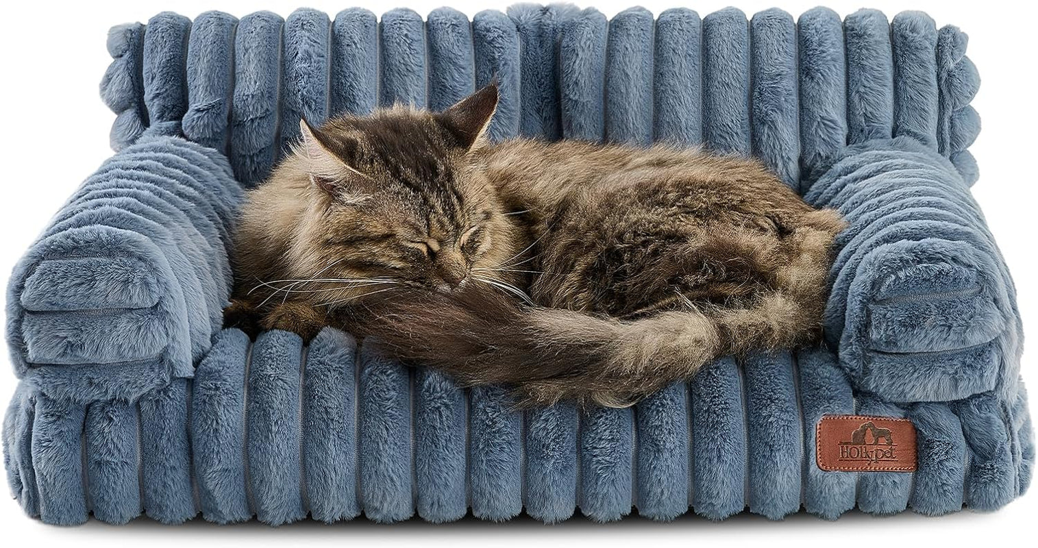 hollypet-small-dog-large-cat-bed-puppy-couch-beds-for-pets-up-to-25-lbs-fluffy-dog-cat-couch-plush-soft-warming-pets-beds-with-machine-washable-cover-and-non-slip-bottom