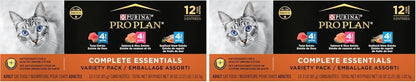 Purina Pro Plan High Protein Wet Cat Food Variety Pack, Complete Essentials Seafood Favorites - (2 Packs of 12) 3 Oz. Cans12