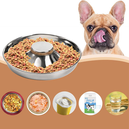 SOUJOY 2 Pack Stainless Steel Puppy Bowls, Pet Slow Feeder Bowls, Non-Skid Dog Food and Water Bowl, Feeding Weaning for Small Medium Large Dogs, Cat, Pets, Multiple Puppies5