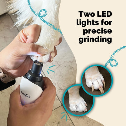 Luckytail Pet Nail Grinder for Dogs and Cats - Super Quiet and Low Vibration Electric Dog Nail Grinder with 2 LED Lights - USB Rechargeable and Cordless - 2 Speeds - Small to Large Pets4