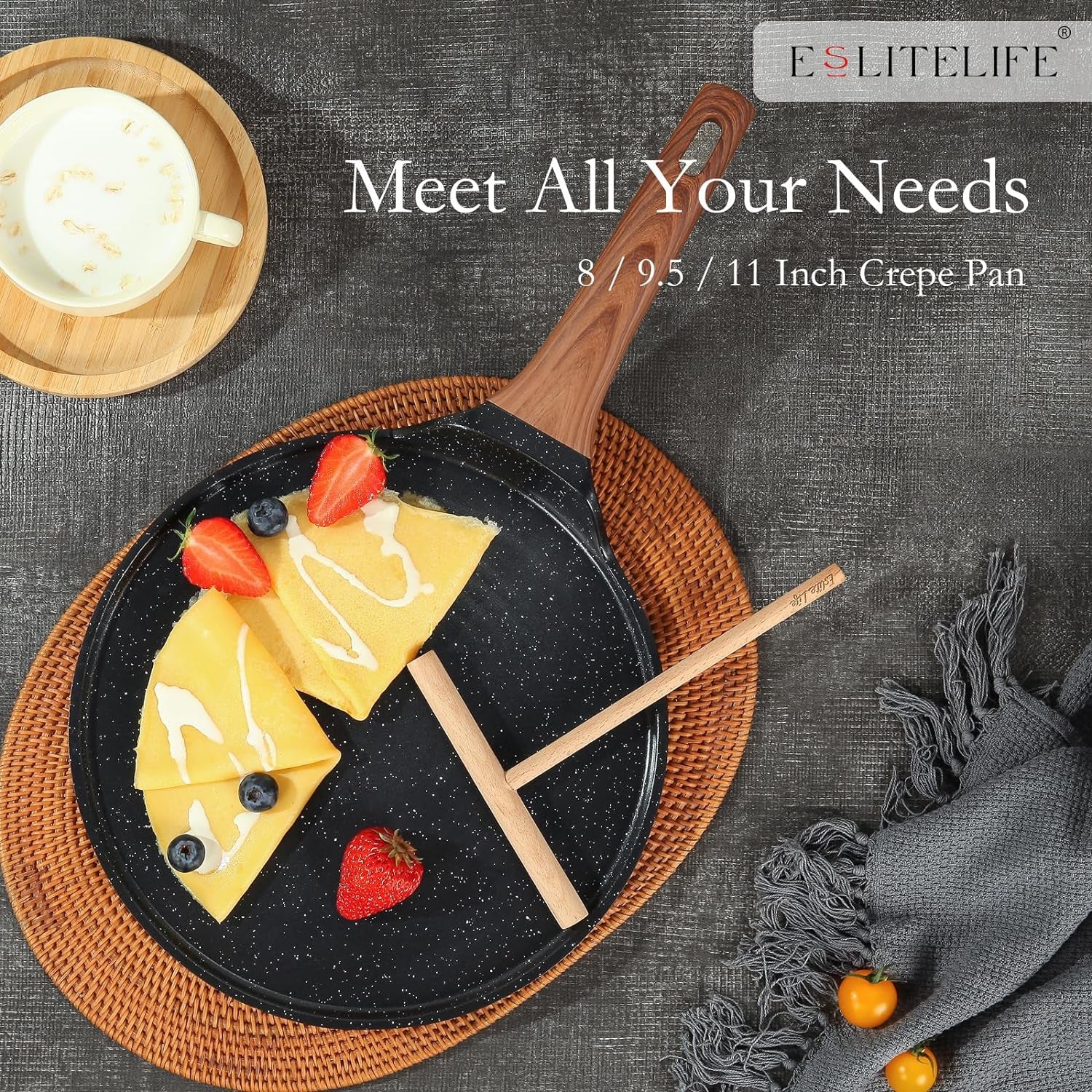 9-5-inch-crepe-pan-with-spreader-nonstick-granite-coating-dosa-pan-roti-tawa-comal-para-tortillas-pancake-griddle-pan-induction-compatible-ptfe-pfoa-free-black