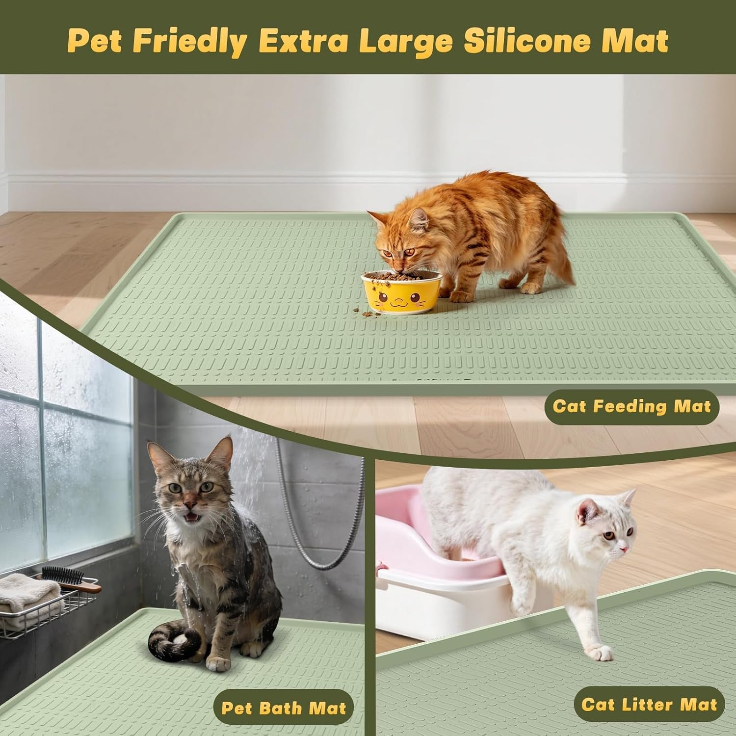 47-x-35-silicone-cat-food-mat-waterproof-pet-feeding-mat-with-raised-edge-extra-large-cat-bowl-mat-water-bowl-placemats-for-cats-non-slip-protects-floors-easy-to-clean-light-green