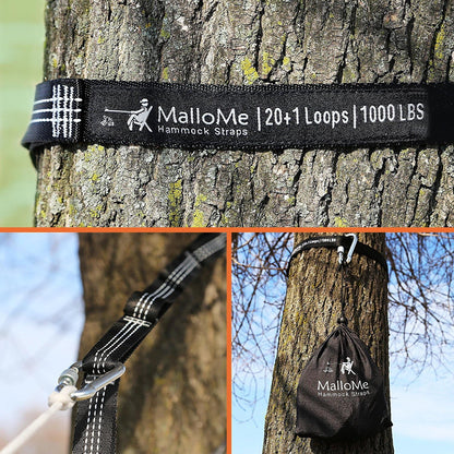 Hammock Straps for Trees - Swing Straps - Multi-Purpose Hanging Kit, Heavy Duty Adjustable Tree Strap for Hammocks, Swings & Outdoor Use, Safe for Branch or between 2 Trees3
