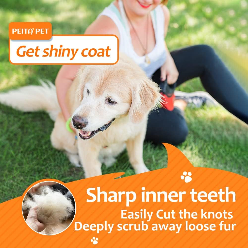 undercoat-rake-for-dogs-2-in-1-dematting-comb-deshedding-tool-for-long-hair-pets-pet-hair-grooming-brush-clear-mats-and-tangles-reduces-shedding-by-95